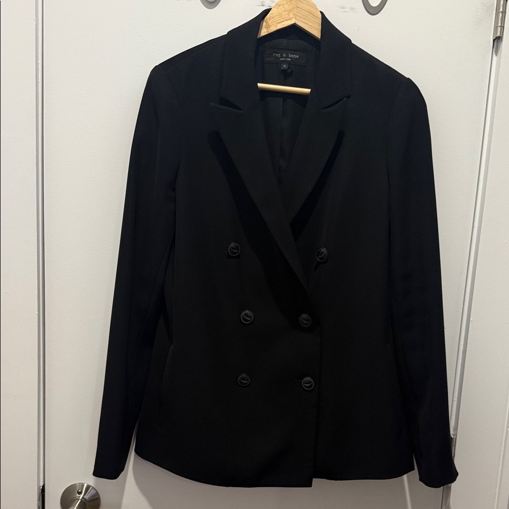 Rag & Bone Black Double-Breasted Blazer Size 4